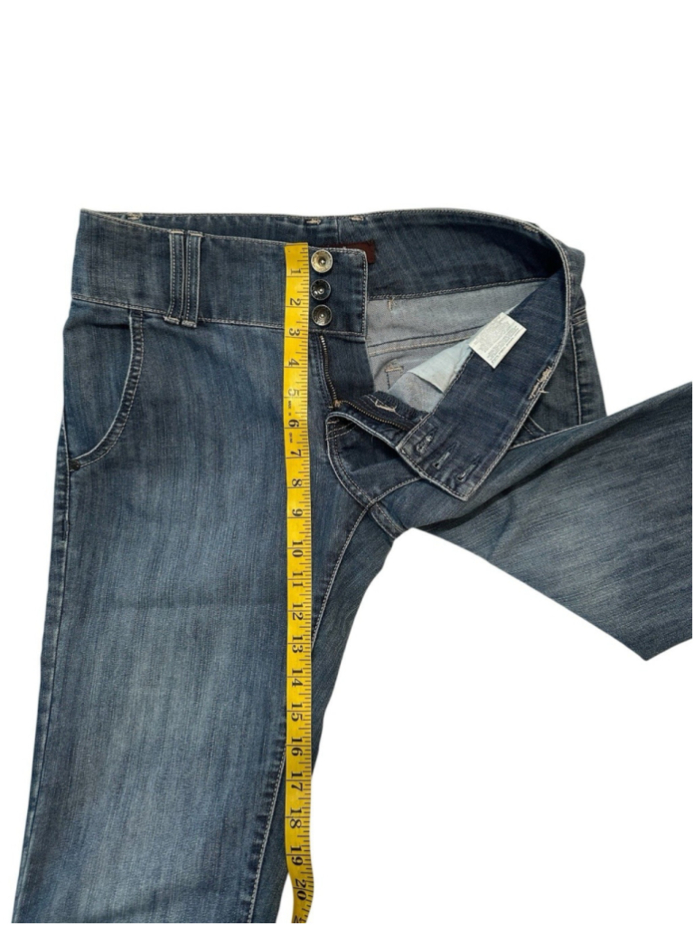 Lee Capri Jeans Sewn In Cuffed Hem Mid-Rise Womens 6M Distressed Stretch - Picture 3 of 16